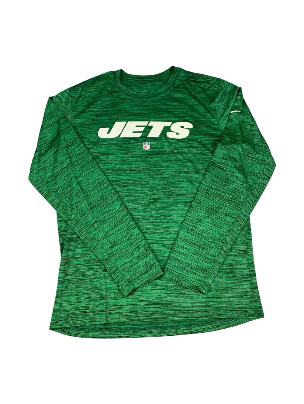 NY Jets Nike Dri Fit Men’s Long Sleeve Crew Neck Shirt Heather Green Size Small